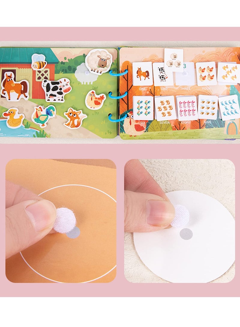Quiet Book for Young Children, 2 Pieces of Baby Early Education Scene Layout Sticker Puzzle Toy Dinosaur Animal Interactive Cognitive Book Suitable for Children to Develop Learning Skills - Image 4